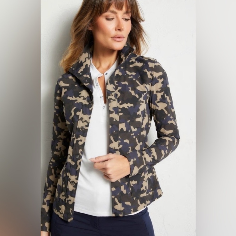Anatomie Camo Jane Utility Jacket - Black Tan, and Navy
